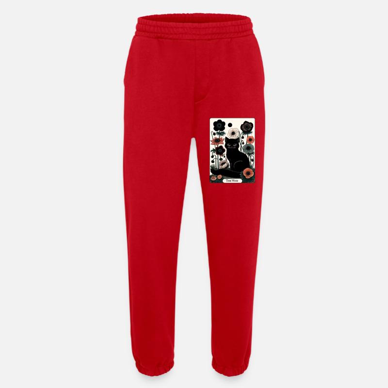 Void Katze in Blüte Tarot - Heavyweight Jogginghose - made by SPREAD  - Rot