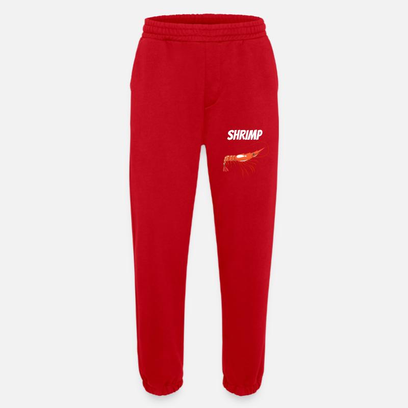 Fette Garnelenillustration mit SHRIMP Text Garnelen - Heavyweight Jogginghose - made by SPREAD  - Rot
