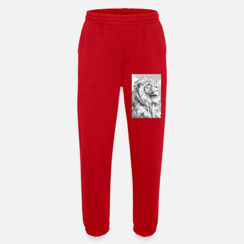 Illustration eines Löwen - Heavyweight Jogginghose - made by SPREAD - Rot