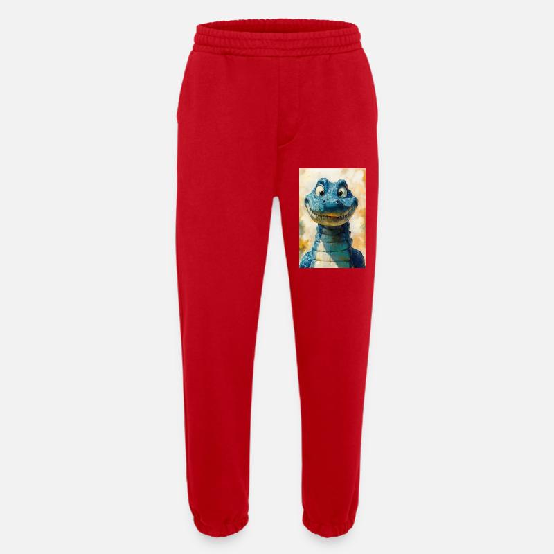 Illustration eines Krokodils - Heavyweight Jogginghose - made by SPREAD  - Rot