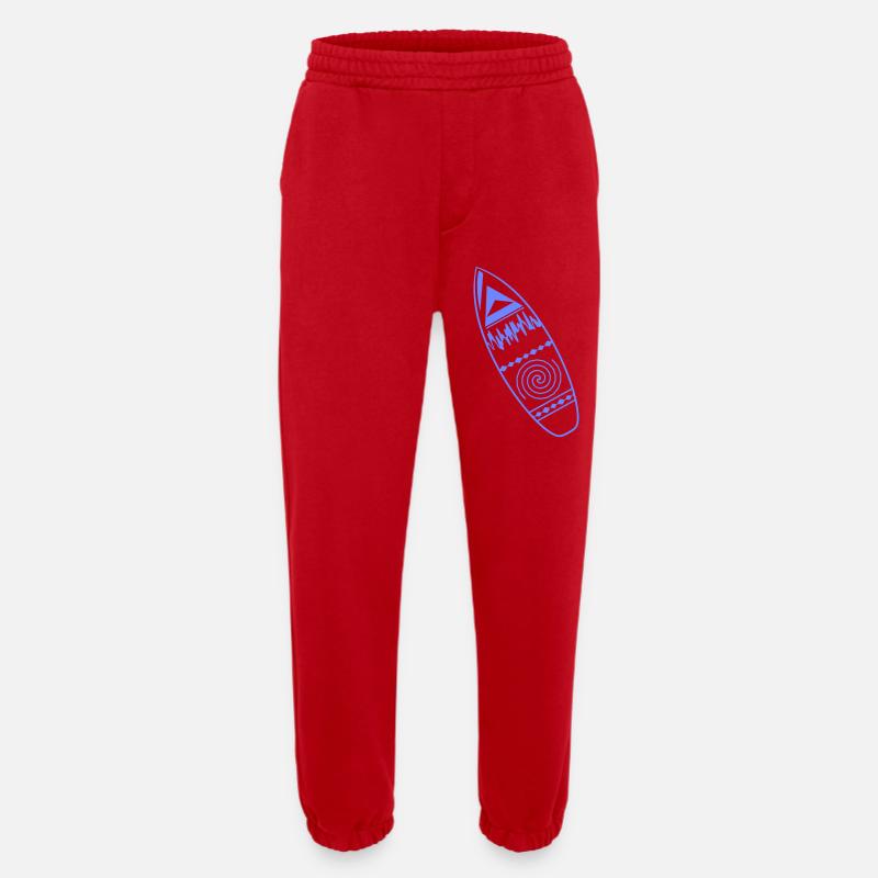 Surfboard Pattern - Heavyweight Jogging Pants - made by SPREAD  - red