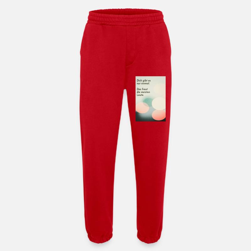 You only exist once – luckily! - Heavyweight Jogging Pants - made by SPREAD - red