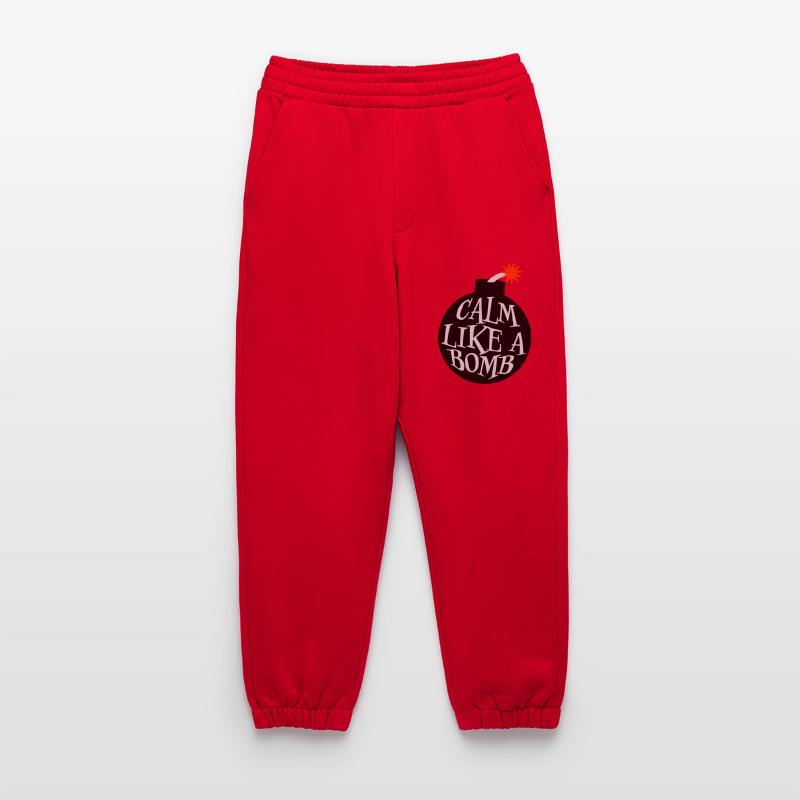 Calme comme une bombe Paradoxe Ironie Humour Blague explosive Pantalon de jogging bio épais fabriqué en UE