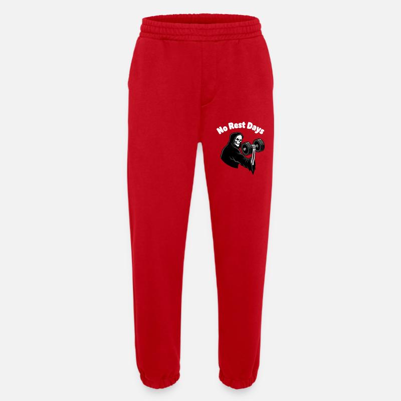 No Rest Days Grim Lifter - Heavyweight Jogging Pants - made by SPREAD  - red