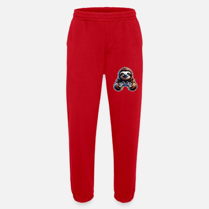 Gaming Sloth Controller - Heavyweight Jogging Pants - made by SPREAD  - red