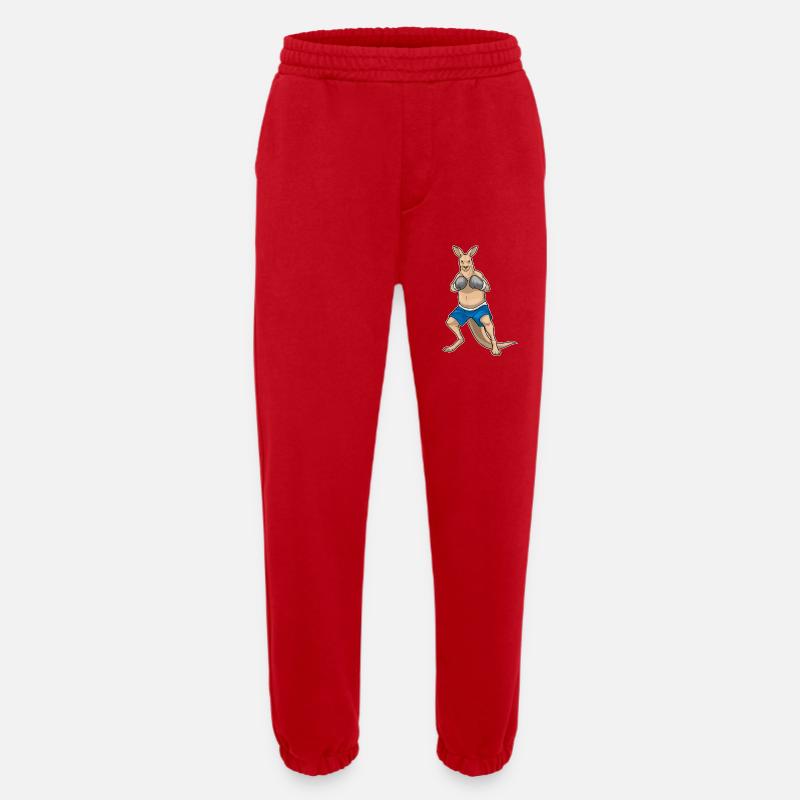 Känguru Boxer Boxhandschuhe Boxen - Heavyweight Jogginghose - made by SPREAD  - Rot