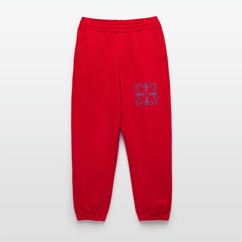 Delicate dynamic blue line pattern Heavyweight Jogging Pants - made by SPREAD 