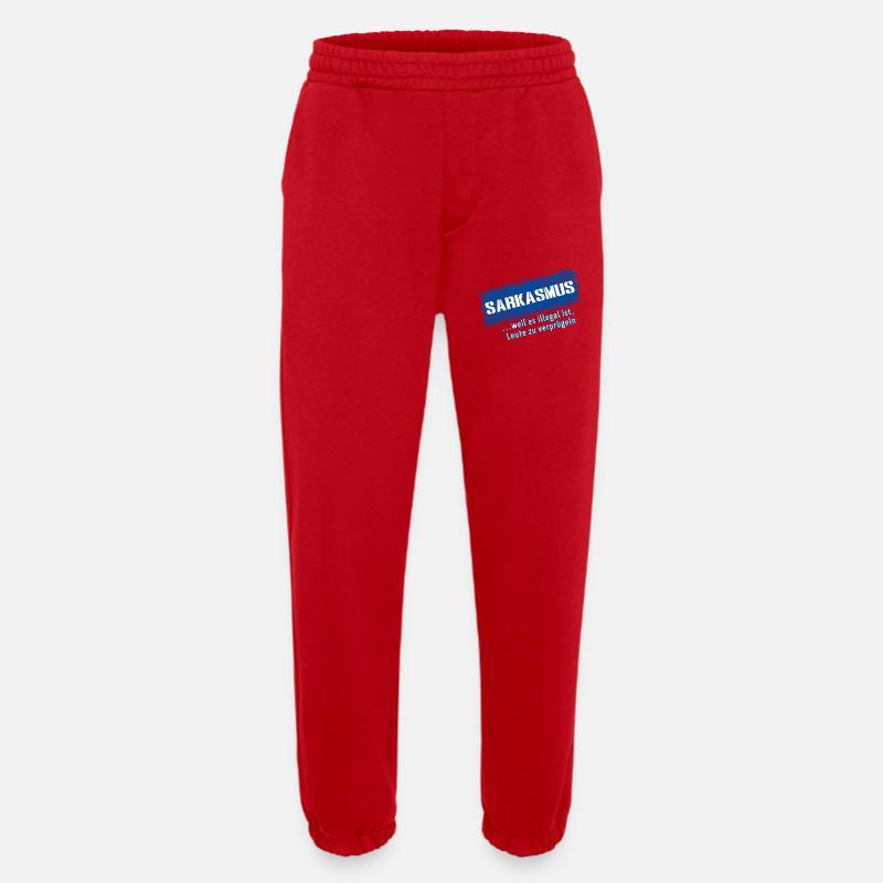 Sarkasmus – …weil es illegal ist (Fun) - Heavyweight Jogginghose - made by SPREAD  - Rot