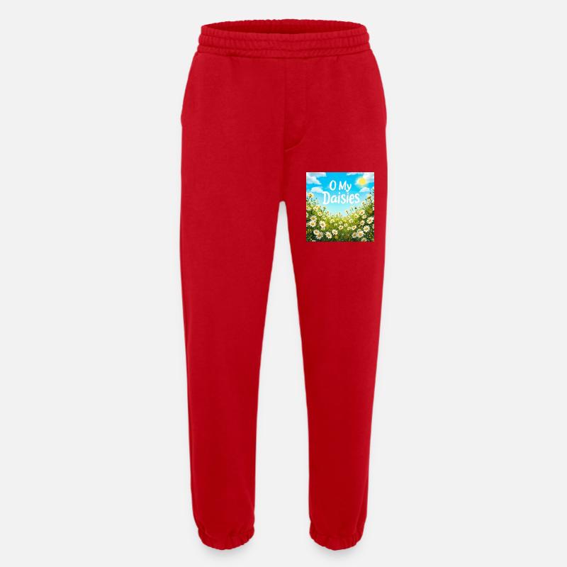 O Meine Gänseblümchen Field Print - Heavyweight Jogginghose - made by SPREAD - Rot