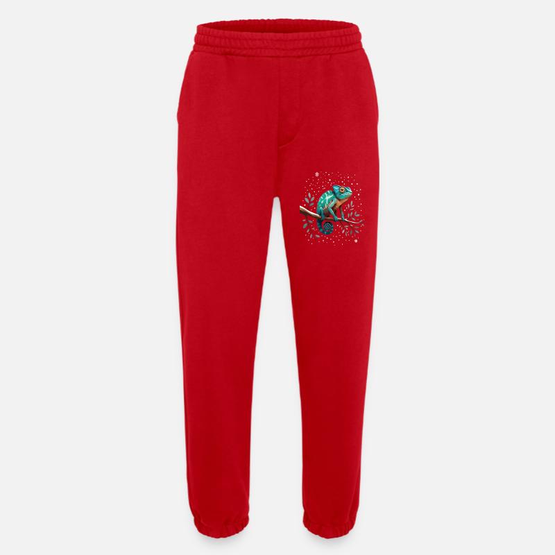 Chameleon on branch Sternenwald - Heavyweight Jogging Pants - made by SPREAD  - red