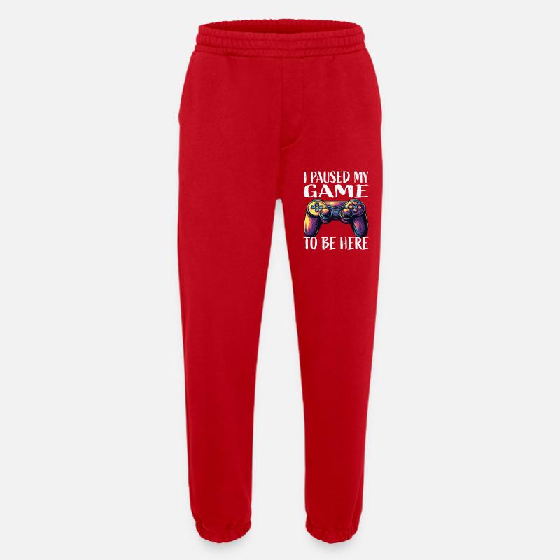 Game Pause Neon Controller - Heavyweight Jogging Pants - made by SPREAD  - red