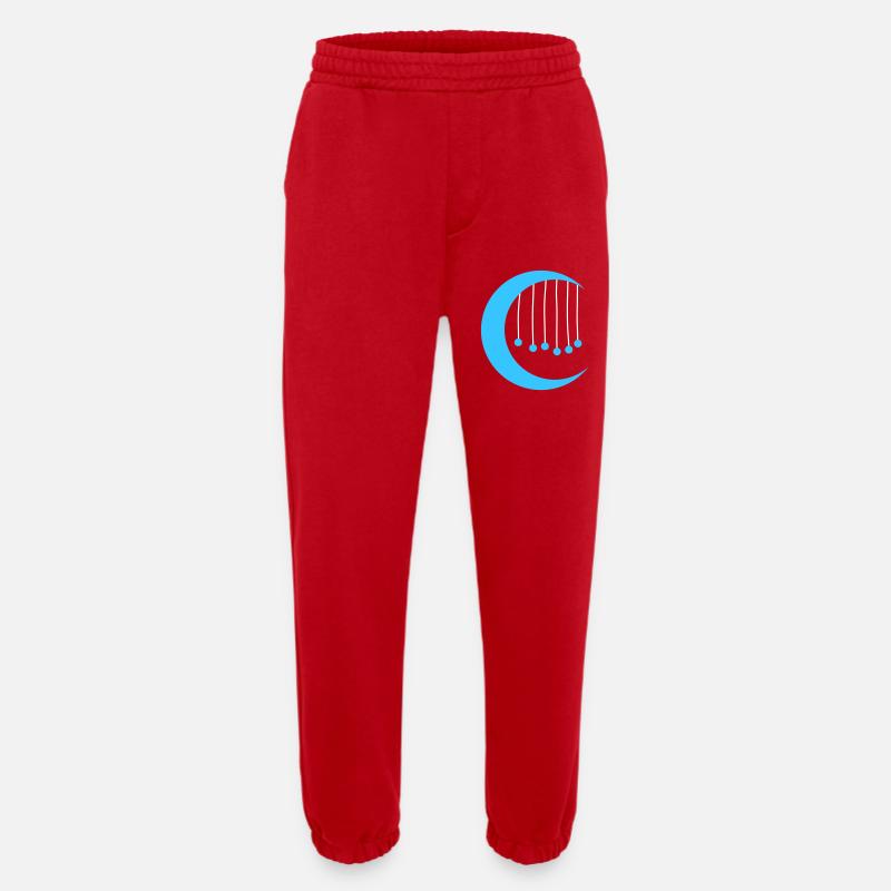 Blauer Mond mit Windspiel - Heavyweight Jogginghose - made by SPREAD  - Rot