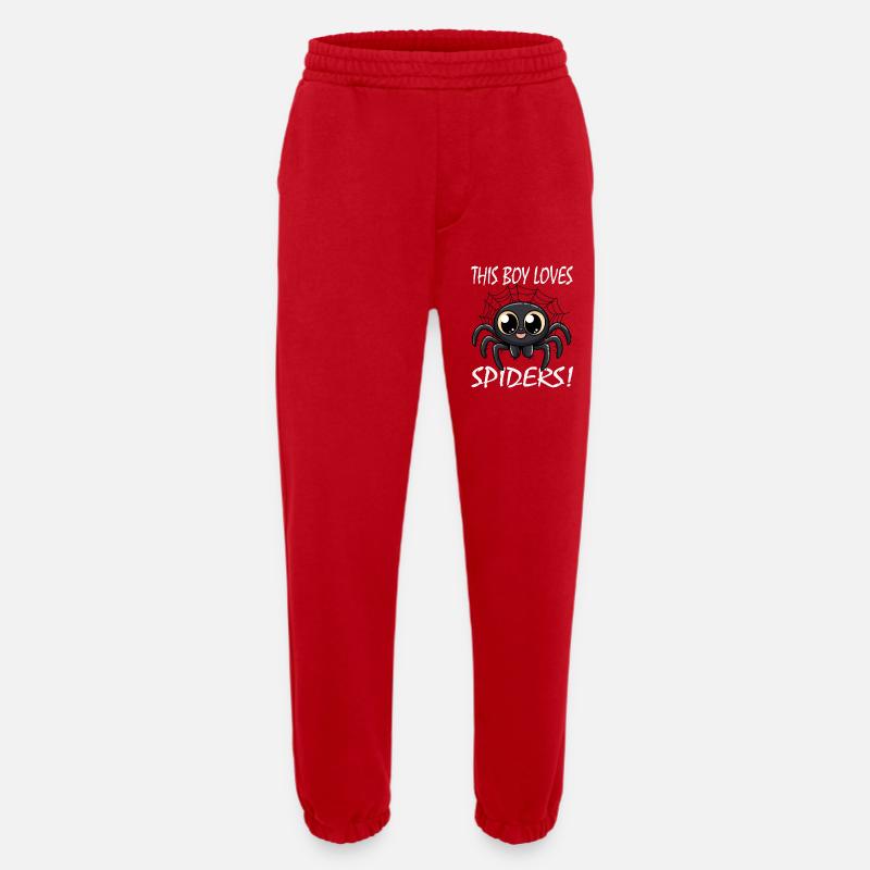 This Boy Loves Spiders - Heavyweight Jogging Pants - made by SPREAD - red