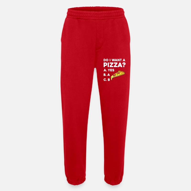 Pizza Frage: Ja oder Nein - Pantalon de jogging bio épais fabriqué en UE - rouge