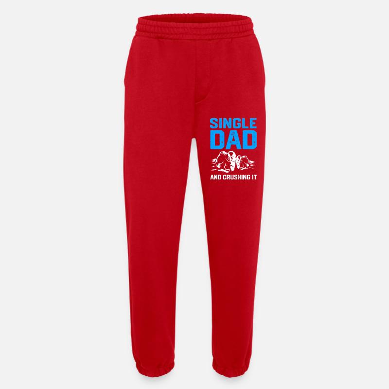 Single Dad Father Single Single Parent - Heavyweight Jogging Pants - made by SPREAD - red