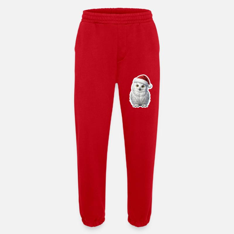 Weise Schnee Eule in Weihnachtsstimmung - Heavyweight Jogginghose - made by SPREAD  - Rot