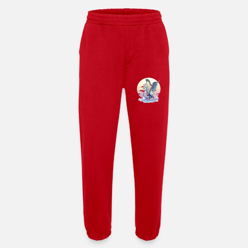 Pegasus with harp in the evening - Heavyweight Jogging Pants - made by SPREAD  - red