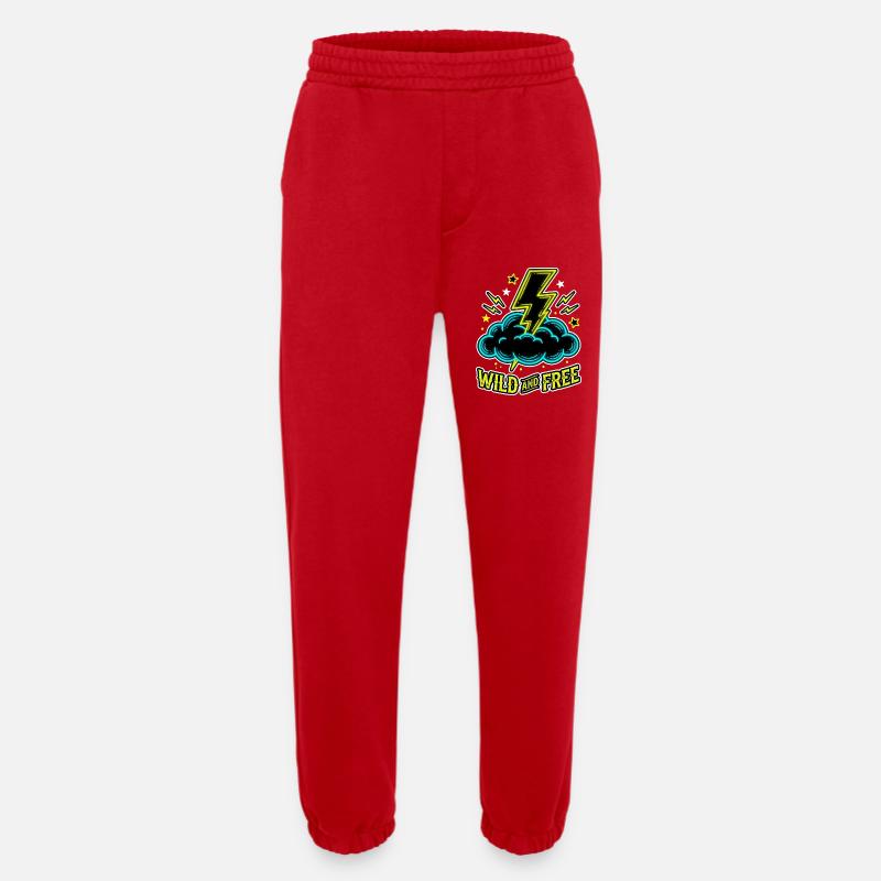 Wild And Free Blitz Wolke - Heavyweight Jogginghose - made by SPREAD - Rot