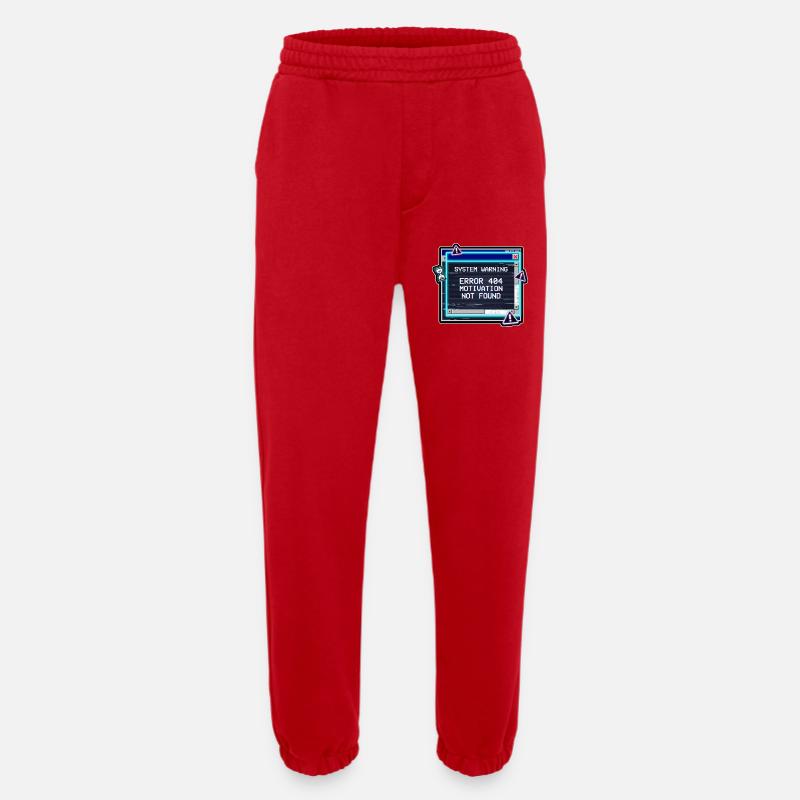 Error 404 Motivation Glitch - Heavyweight Jogging Pants - made by SPREAD - red