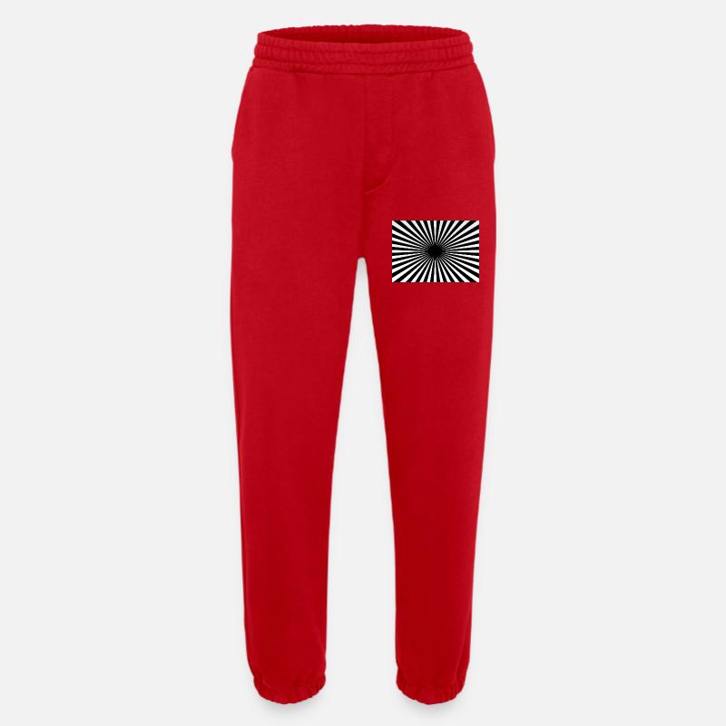 Hypnotisch zentrierte radiale Strahlen - Heavyweight Jogginghose - made by SPREAD - Rot