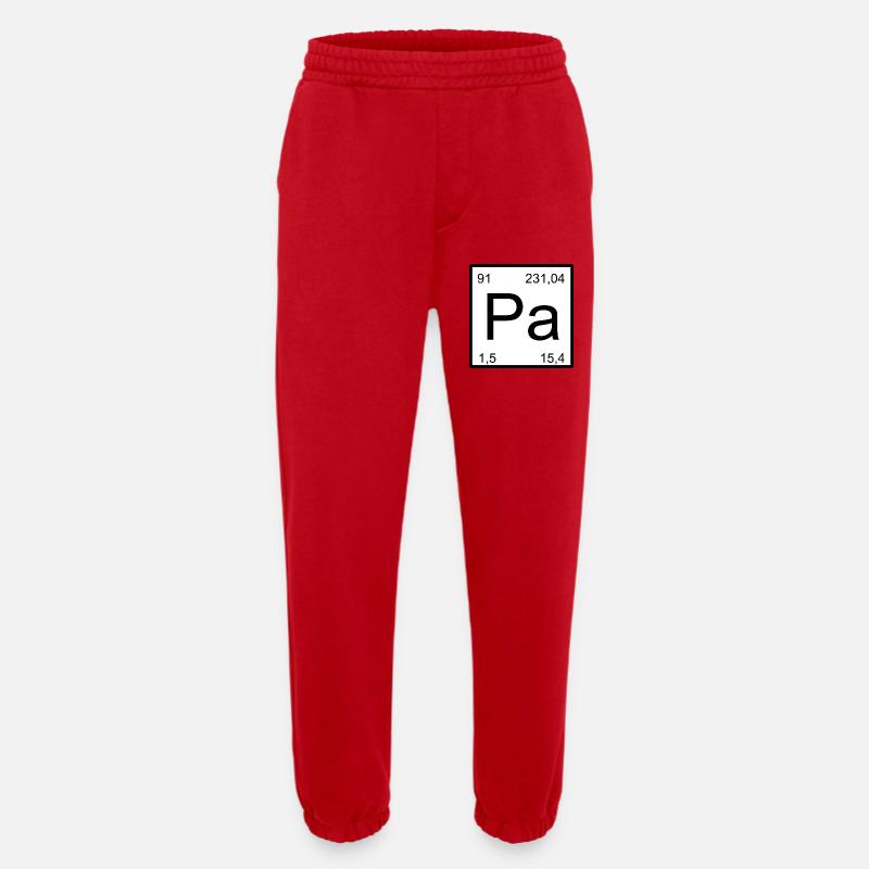 Protactinium Pa Element Typography - Heavyweight Jogging Pants - made by SPREAD  - red
