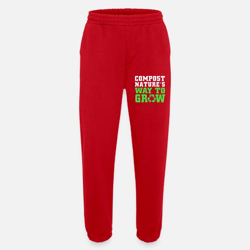 Cadeau de vers de compost - Pantalon de jogging bio épais fabriqué en UE - rouge