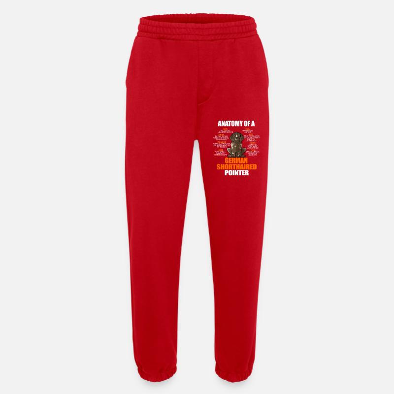 Anatomie eines Deutschen Kurzhaar-Pointers Lustiges GSP - Heavyweight Jogginghose - made by SPREAD  - Rot