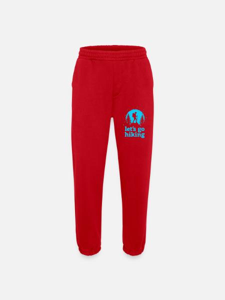 Let's go hiking mountaineer hiker silhouette - Heavyweight Jogging Pants - made by SPREAD - red