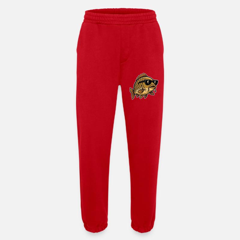 Karpfen mit Sonnenbrille - Heavyweight Jogginghose - made by SPREAD  - Rot