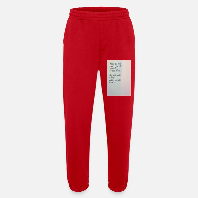 If you doubt yourself – everyone does - Heavyweight Jogging Pants - made by SPREAD  - red
