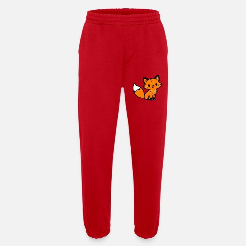 Fox Cute Comic - Heavyweight Jogging Pants - made by SPREAD  - red