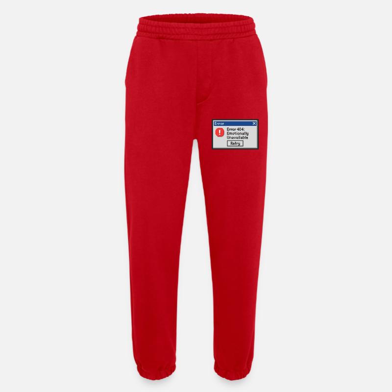 Error 404 - Emotionally Unavailable - Heavyweight Jogging Pants - made by SPREAD  - red