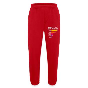 Warum ich beim Dart verliere Darts - Heavyweight Jogginghose - made by SPREAD  - Rot - Vorne