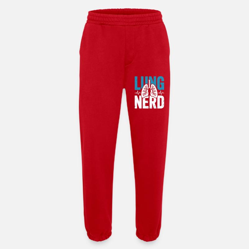 Lung Nerd Lung Lover Shirt - Heavyweight Jogging Pants - made by SPREAD - red