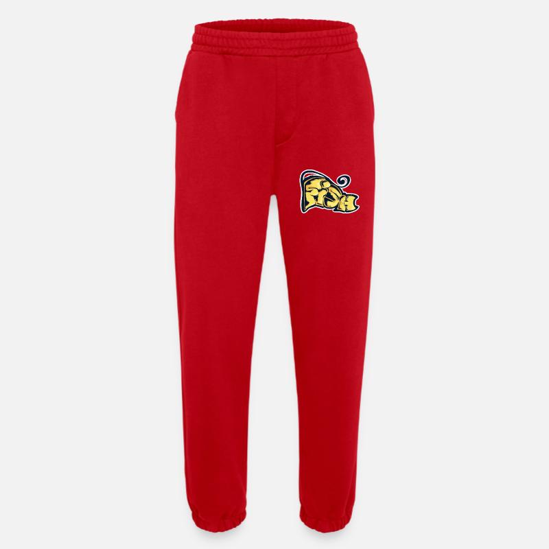 Fish, a drawn word - Heavyweight Jogging Pants - made by SPREAD  - red
