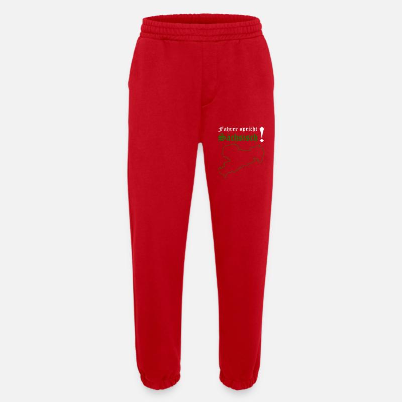 Dialecte saxon saxon de Saxe - Pantalon de jogging bio épais fabriqué en UE - rouge