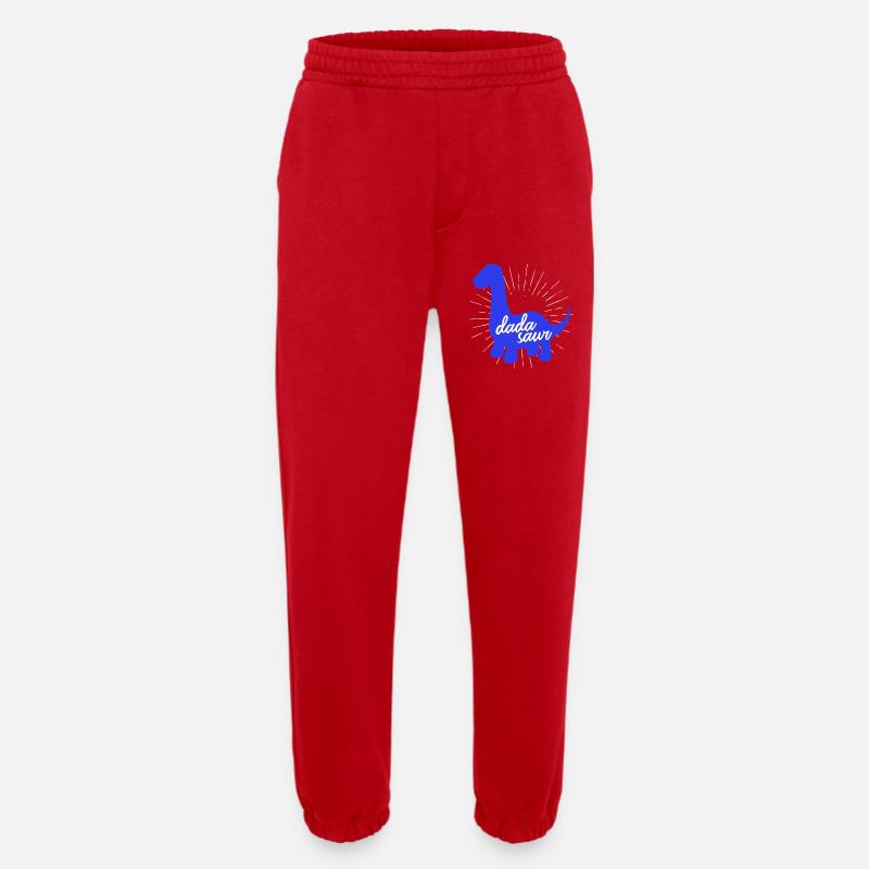 Daddysaurus Rex Funny Dinosaur Slogan Design - Heavyweight Jogging Pants - made by SPREAD  - red