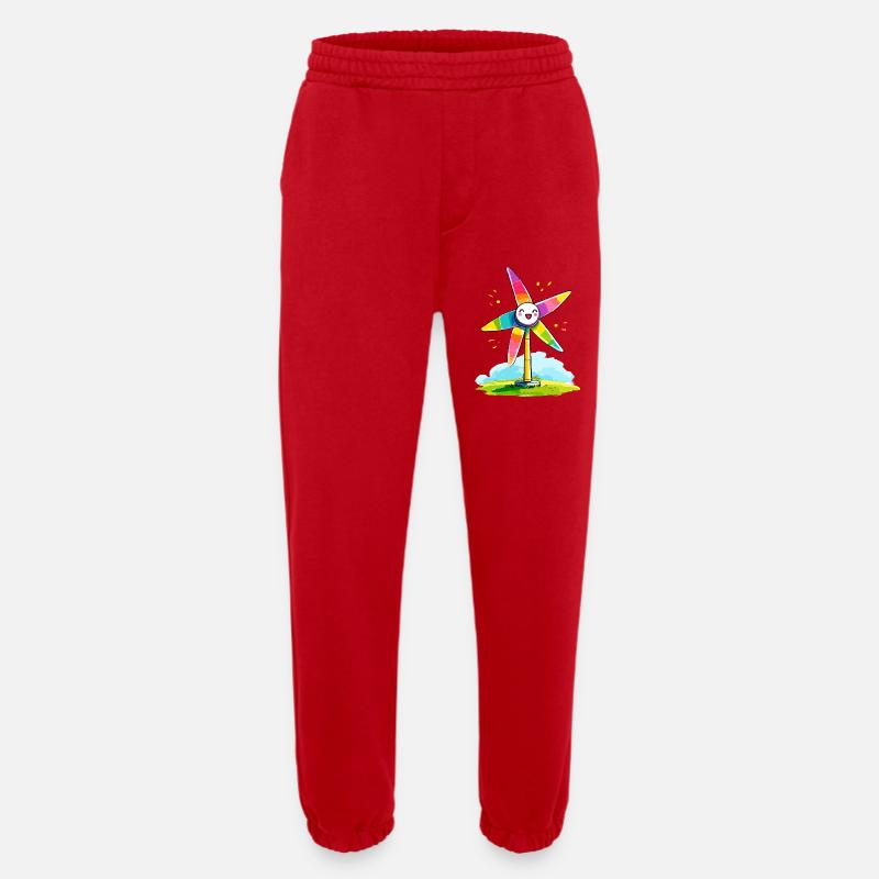 Regenbogenwindmühle Lächeln - Heavyweight Jogginghose - made by SPREAD  - Rot