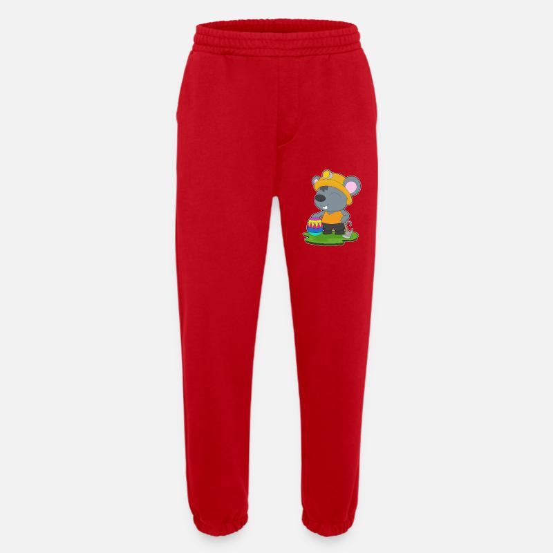 Mouse Easter Mining - Heavyweight Jogging Pants - made by SPREAD  - red
