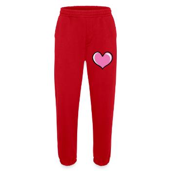 Amour du cœur - Pantalon de jogging bio épais fabriqué en UE - rouge - Devant