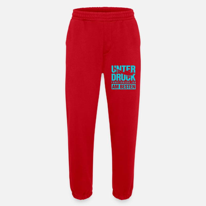I function best under pressure divers - Heavyweight Jogging Pants - made by SPREAD  - red