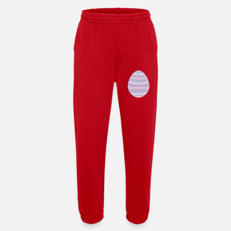 Pastel Wavy Easter Egg - Heavyweight Jogging Pants - made by SPREAD  - red