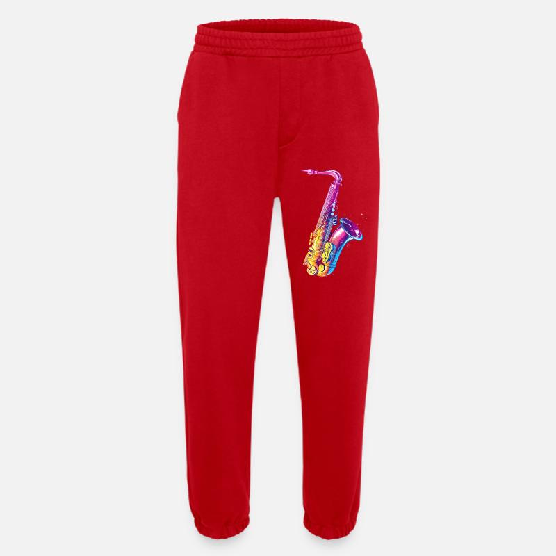 Saxophon Illustration - Heavyweight Jogginghose - made by SPREAD - Rot