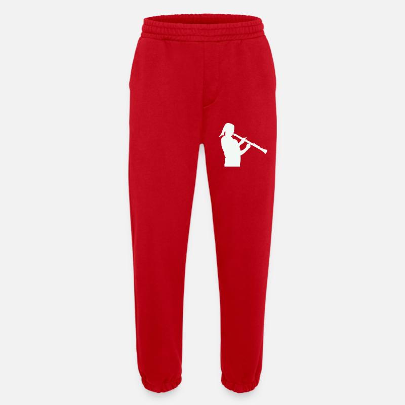 Silhouette mit Klarinette - Heavyweight Jogginghose - made by SPREAD  - Rot