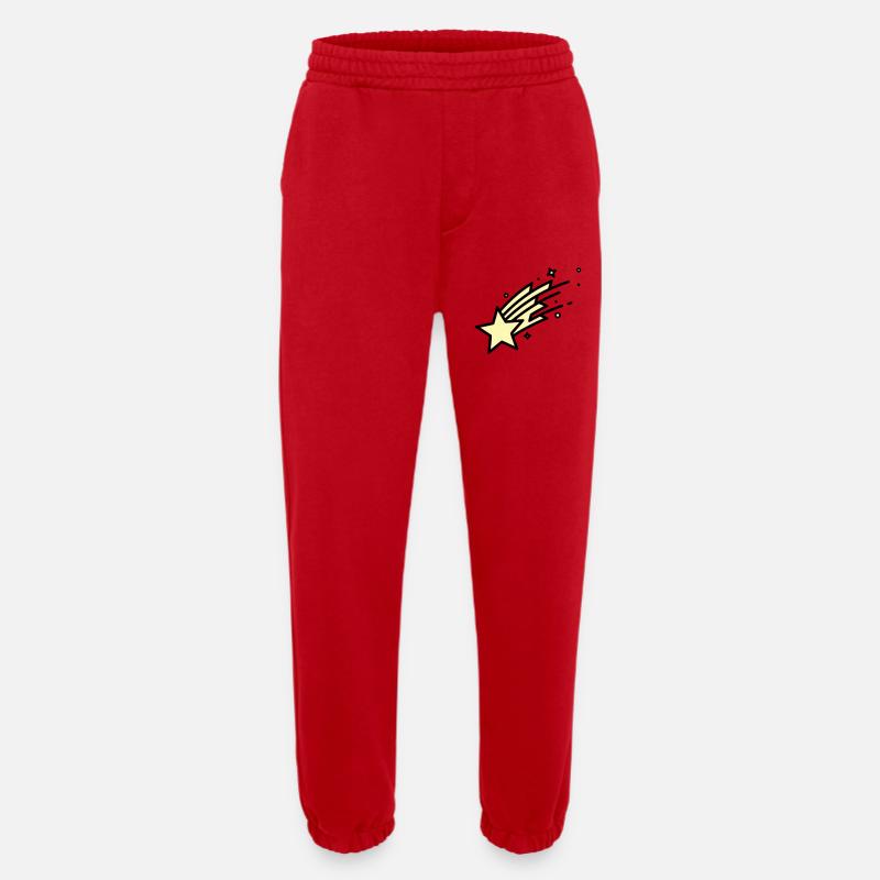 Shooting Star Comet Comic - Heavyweight Jogging Pants - made by SPREAD  - red