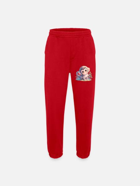 Macaque Macaque - Heavyweight Jogging Pants - made by SPREAD - red