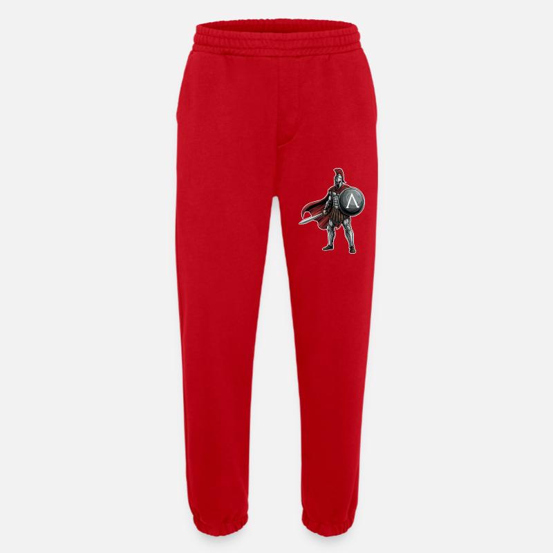 Hoplitisches Spartanisches Lambda-Schild-Schwert-Maskottchen - Heavyweight Jogginghose - made by SPREAD  - Rot
