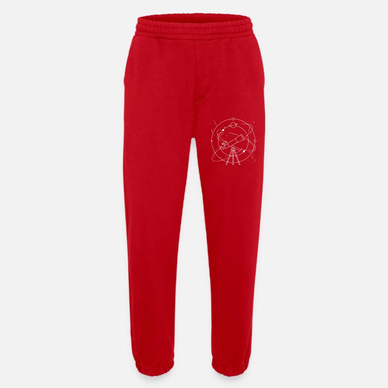 Telescope Solar System Planets Constellation - Heavyweight Jogging Pants - made by SPREAD - red