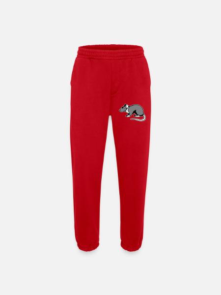 Cool Rat Sunglasses Side Funny Rodent - Heavyweight Jogging Pants - made by SPREAD  - red