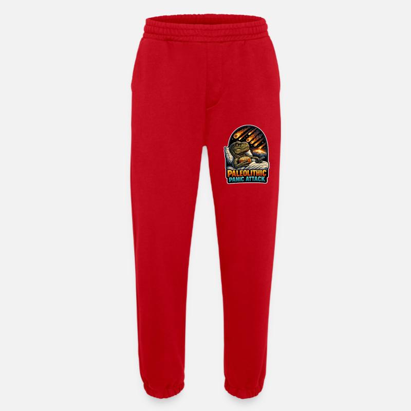 Emo Dinosaur, Sad Dino, Emotional - Heavyweight Jogging Pants - made by SPREAD  - red
